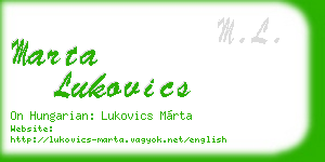 marta lukovics business card