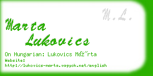 marta lukovics business card